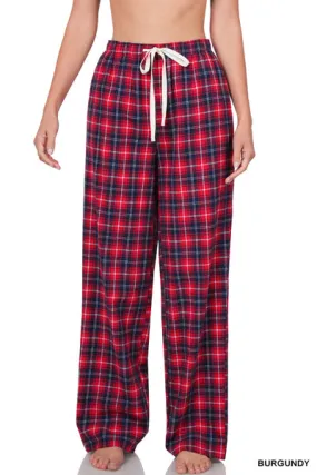 Plaid About It Lounge Pants in Burgundy