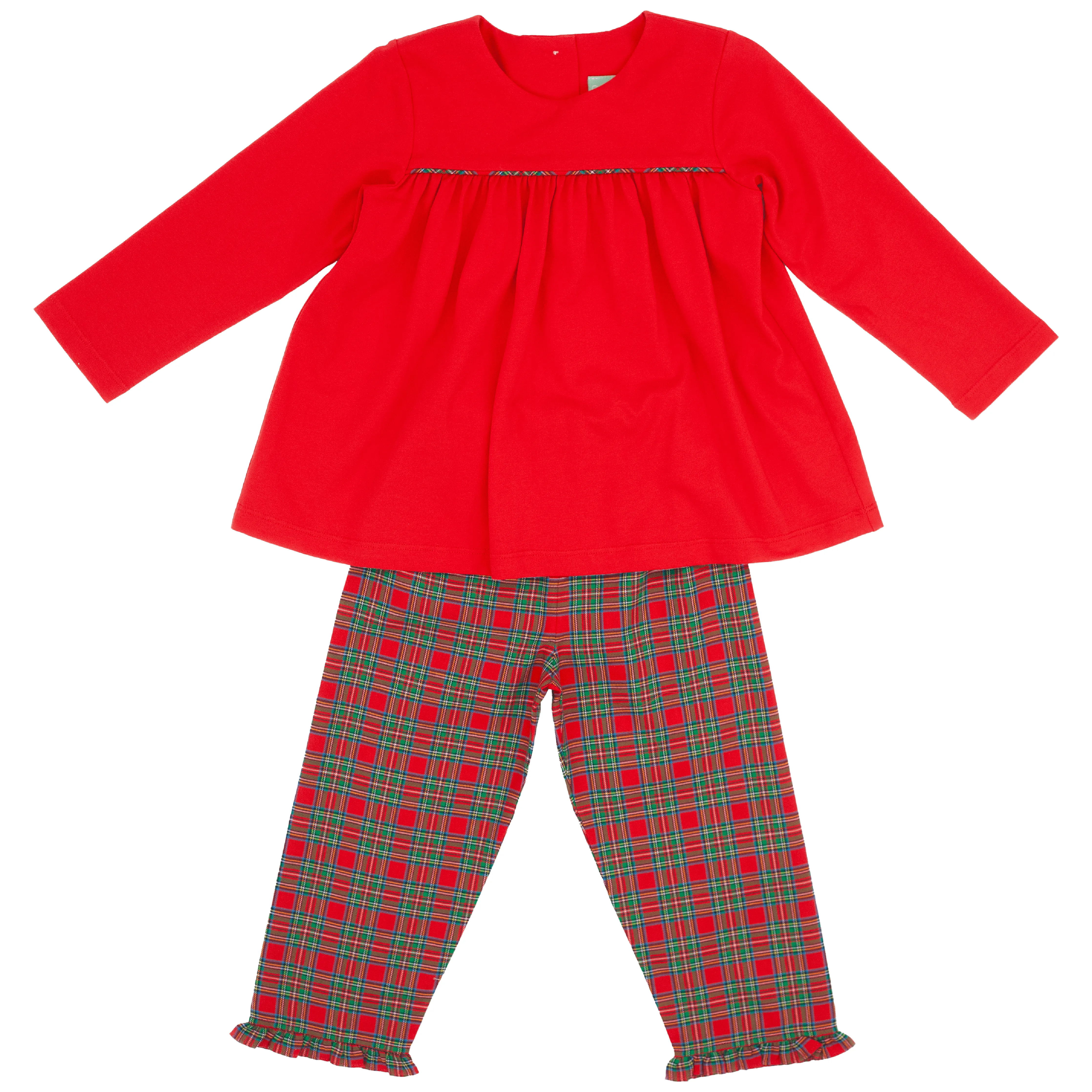 Red & Green Plaid- Swing Top Pants Set