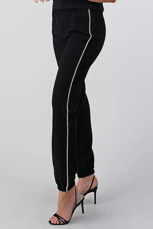 Rhinestone Side Joggers