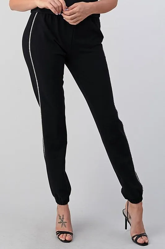 Rhinestone Side Joggers