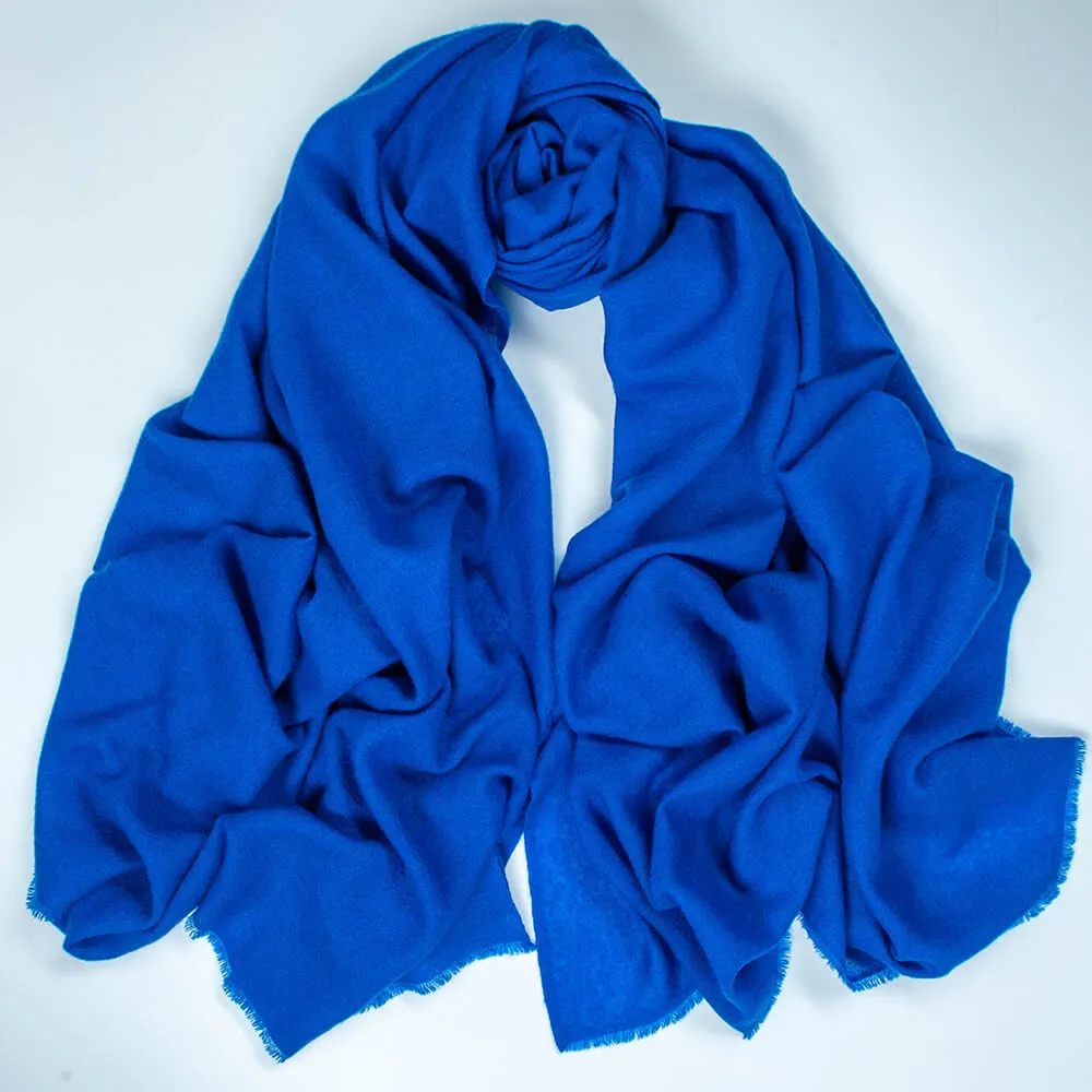 Royal Blue Gossamer Cashmere Shawl