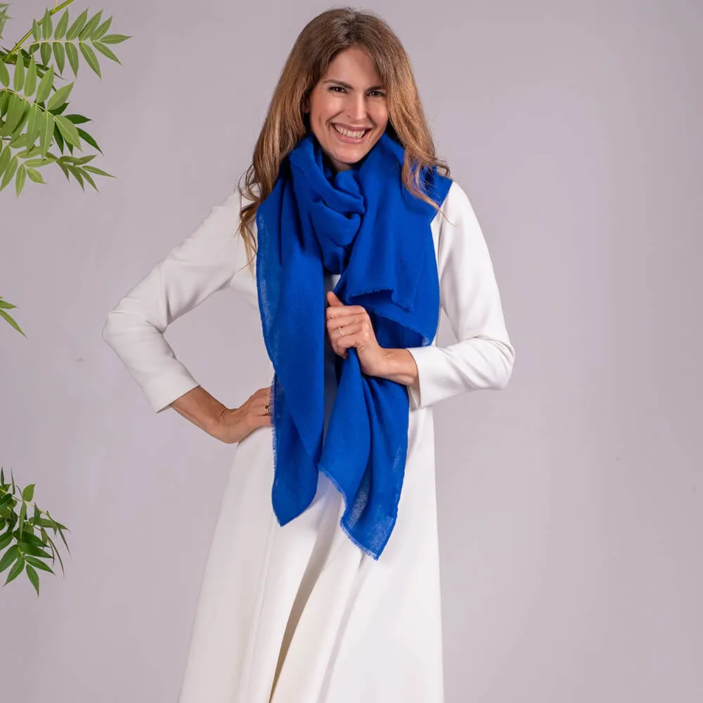 Royal Blue Gossamer Cashmere Shawl