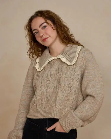 Rylee   Cru Alice Sweater, Heathered Sand