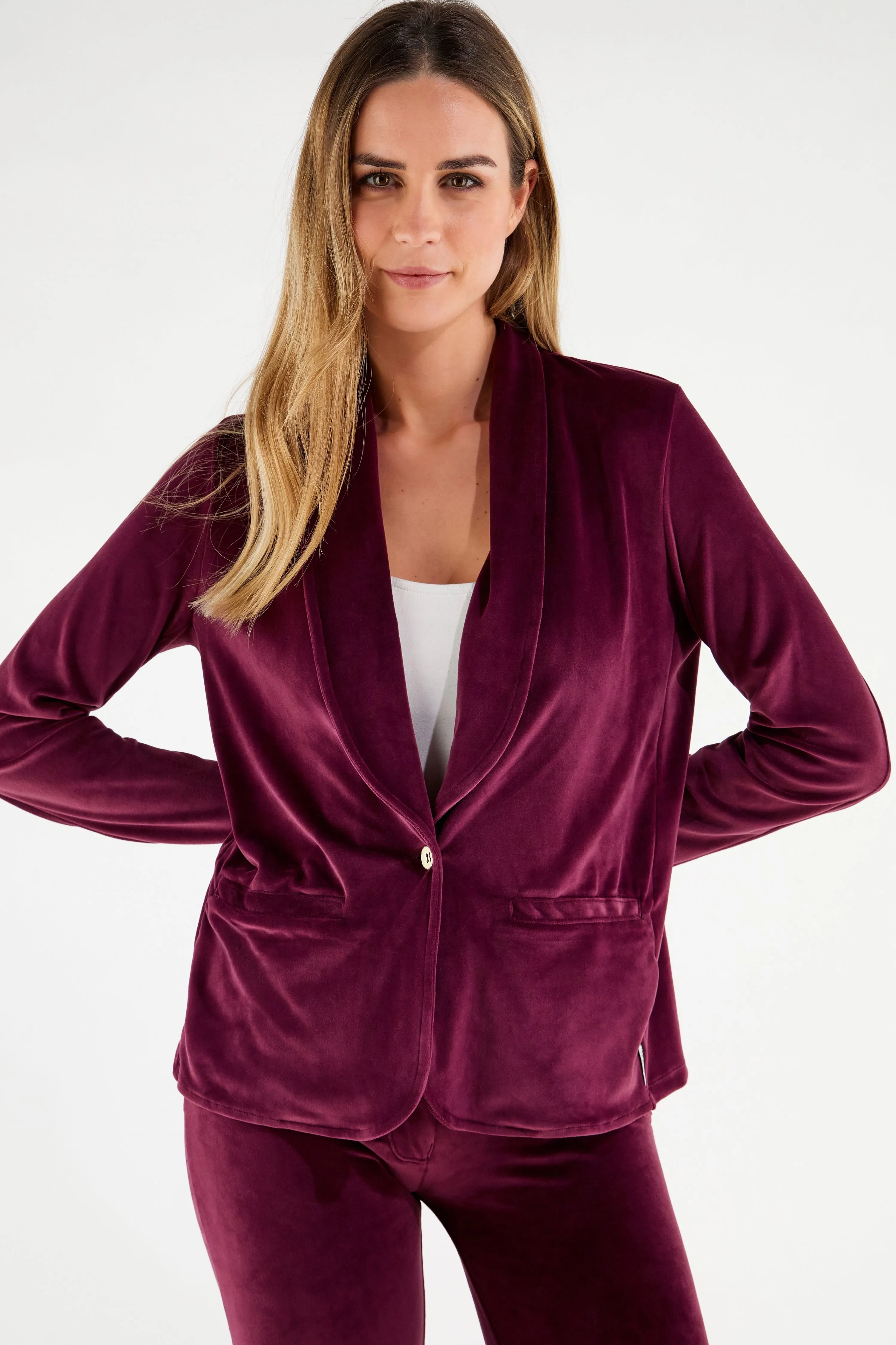 (S0WWTK3-E49) Purple WR.UP® Velvet Tracksuit met BLAZER & WR.UP® Velvet pant