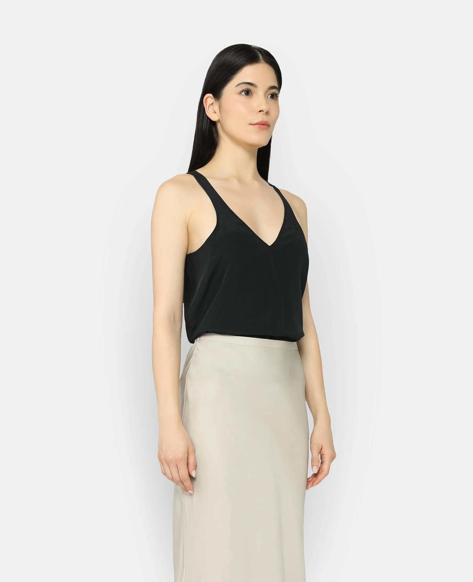 Silk Deep V-Neck Tank