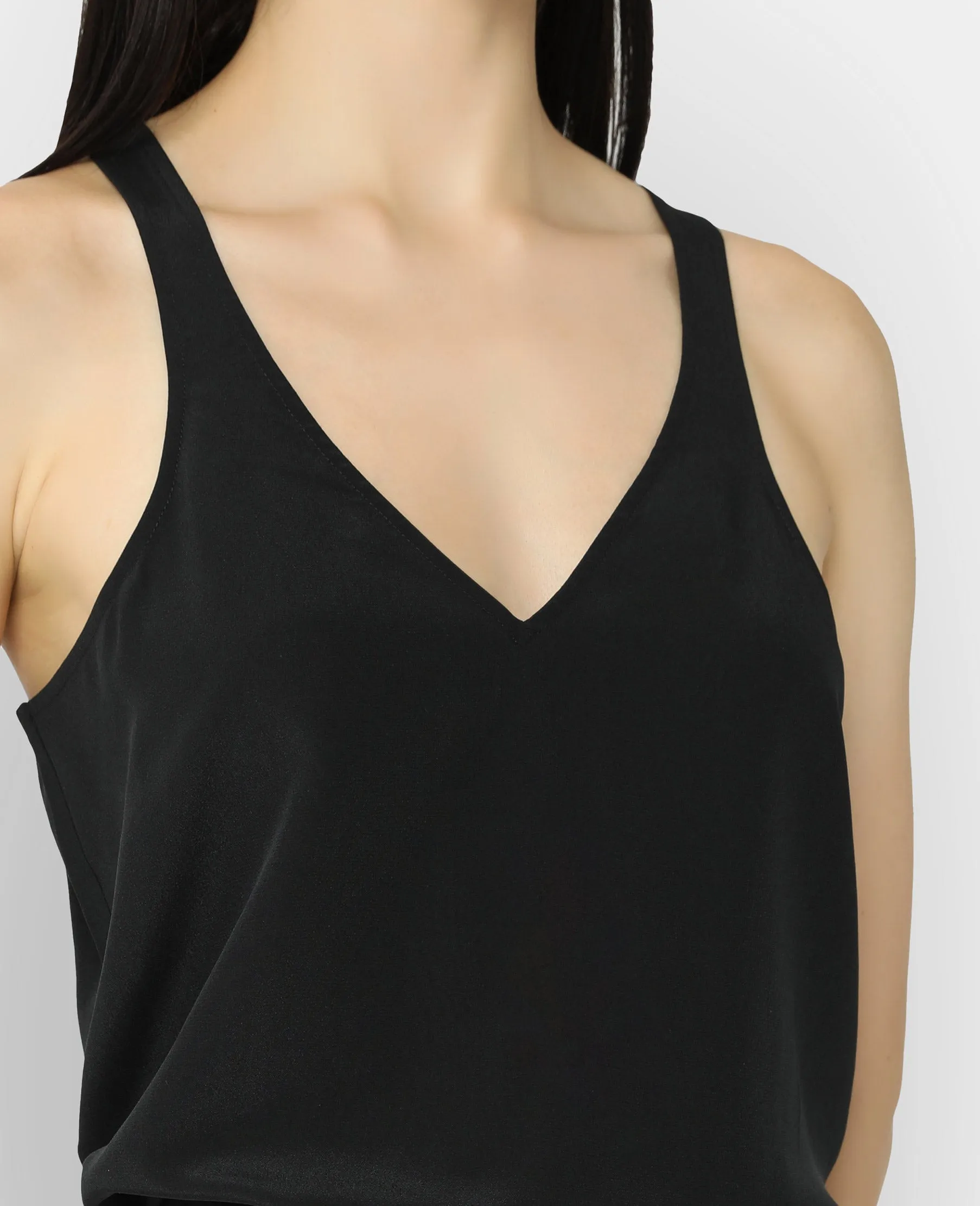 Silk Deep V-Neck Tank