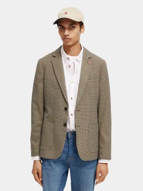 Single-breasted yarn-dyed checked blazer