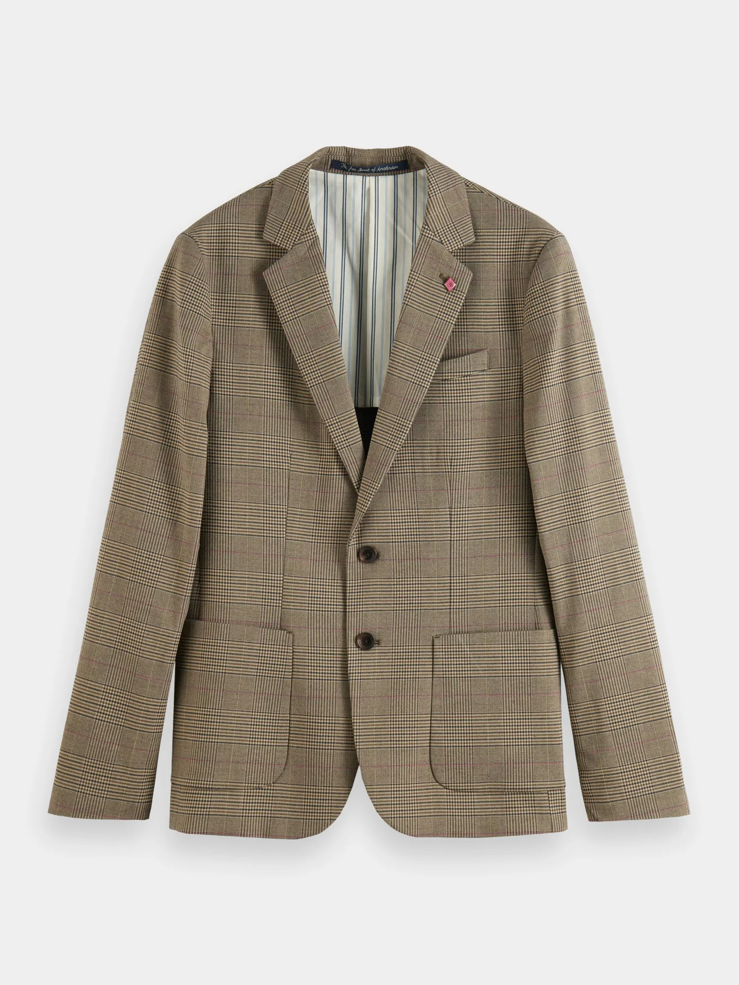 Single-breasted yarn-dyed checked blazer