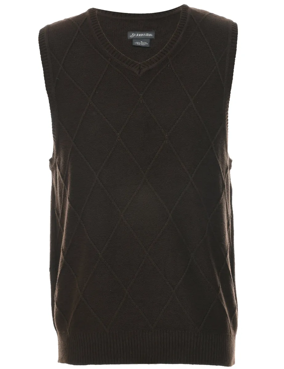 St John's Bay Dark Brown Vest - M