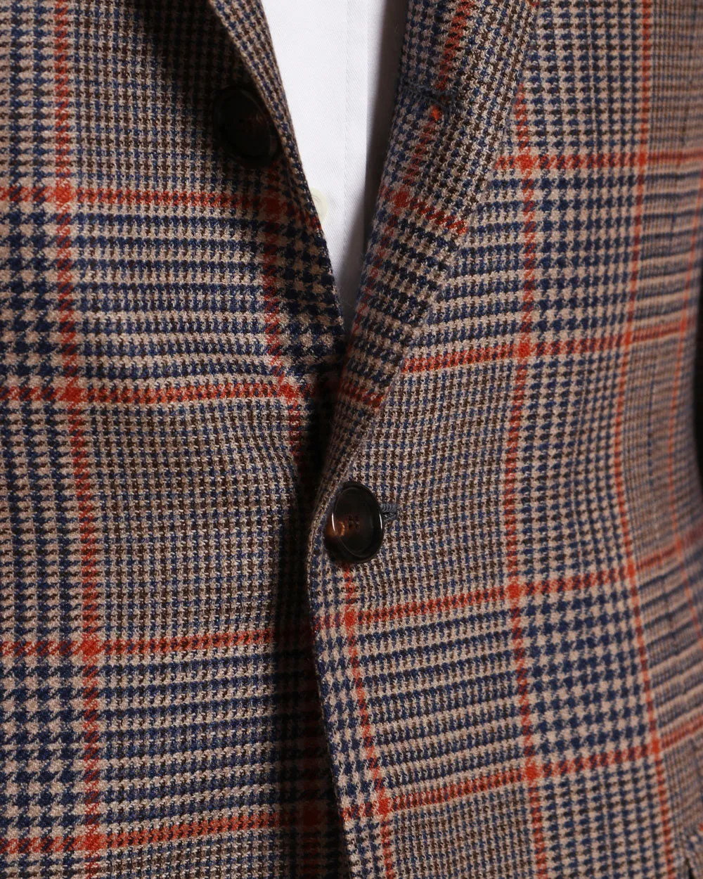 Tan and Navy Cashmere Blend Checked Sportcoat