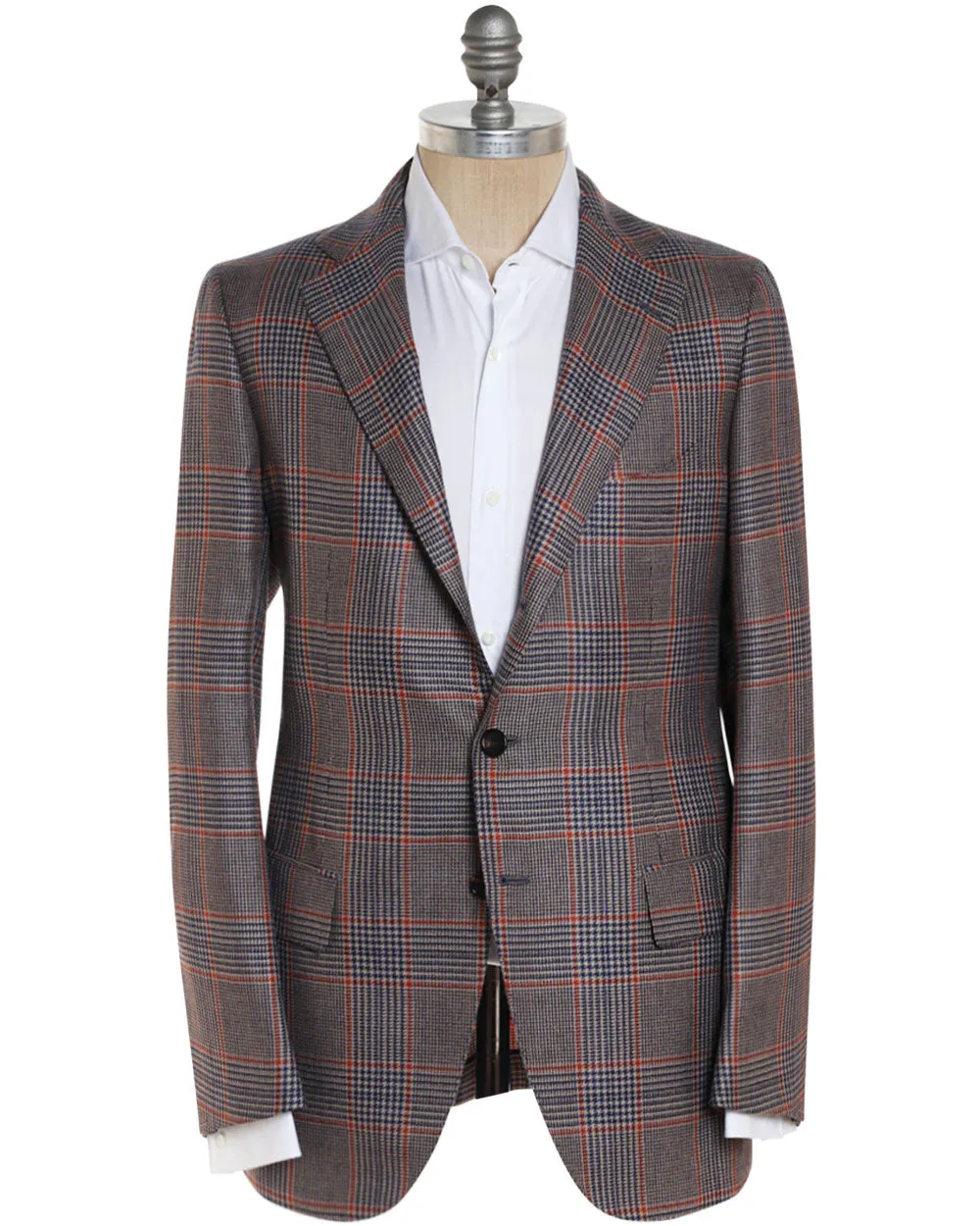 Tan and Navy Cashmere Blend Checked Sportcoat