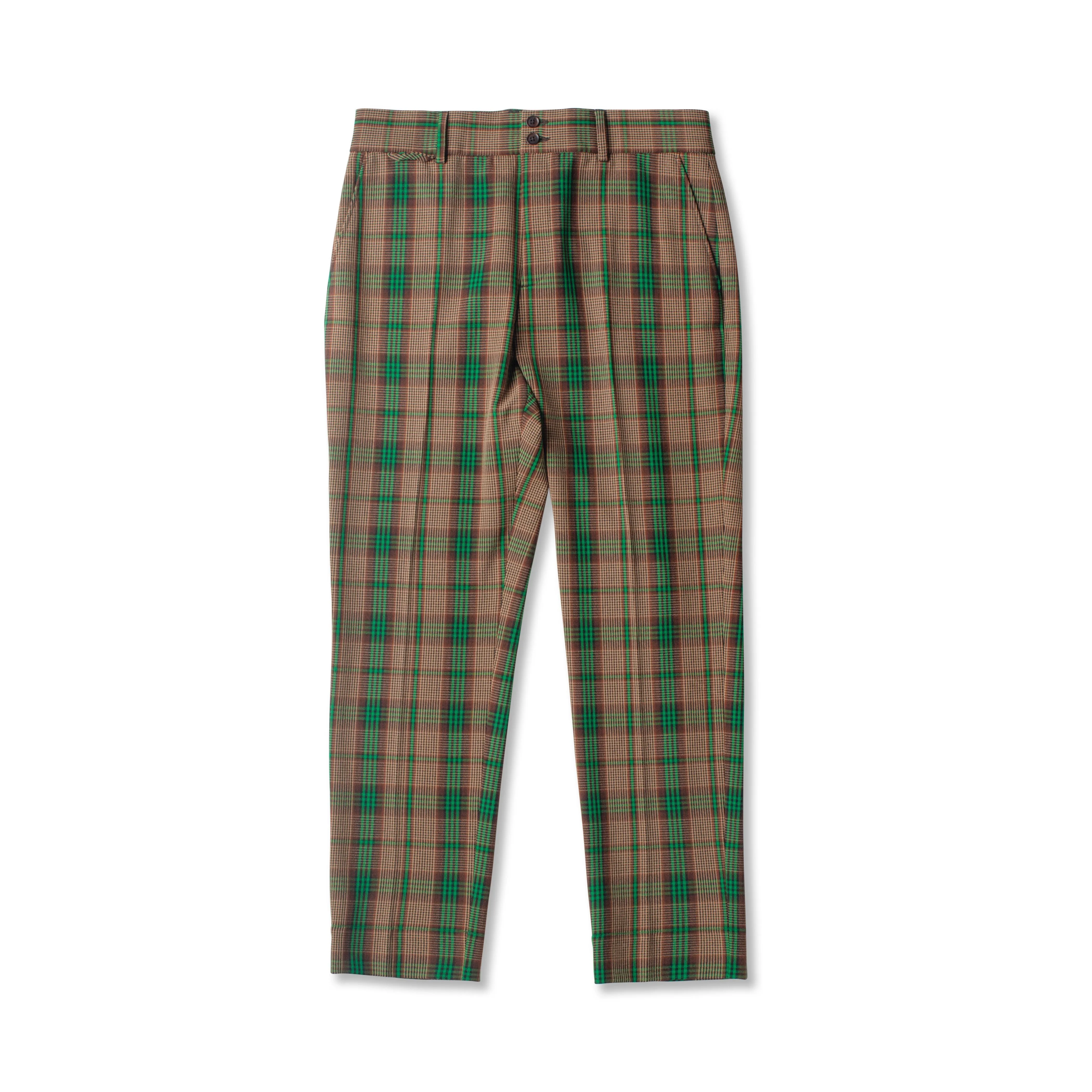 Tapered Plaid Pant (Brown Multi)