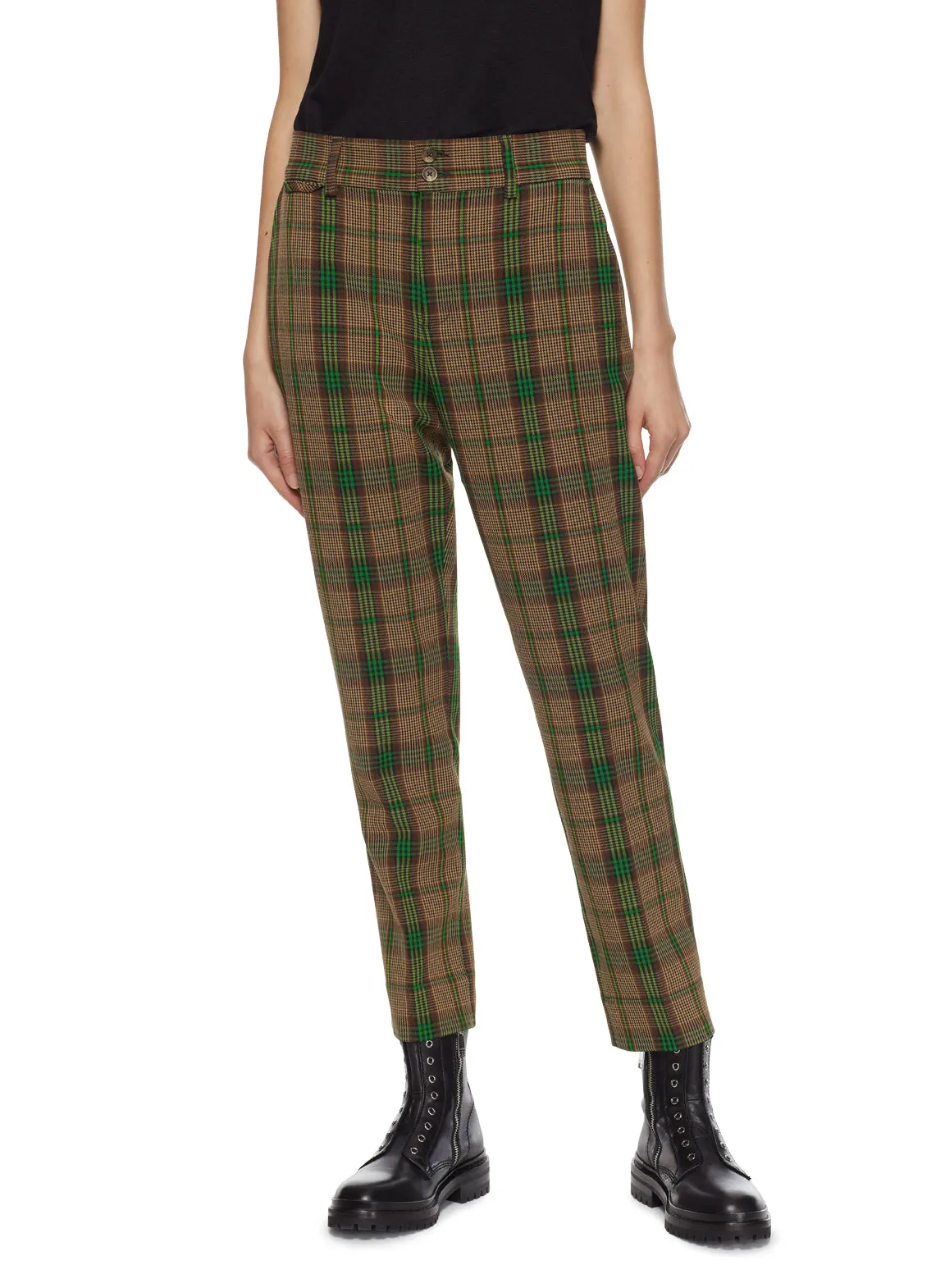 Tapered Plaid Pant (Brown Multi)