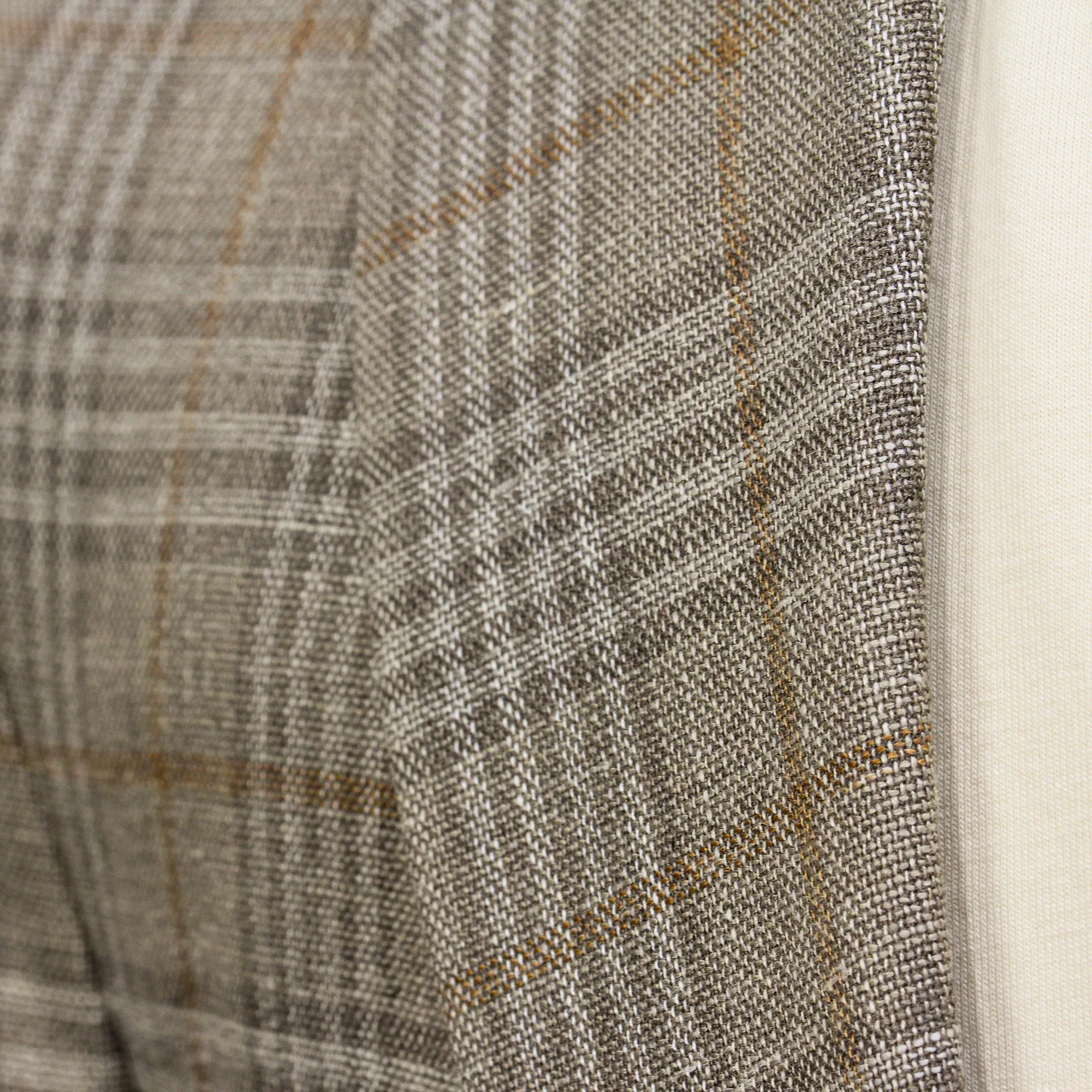 Taupe Check Loro Piana Wool/Silk/Linen Hampton Contemporary Fit Comfortwear Blazer - Jack Victor