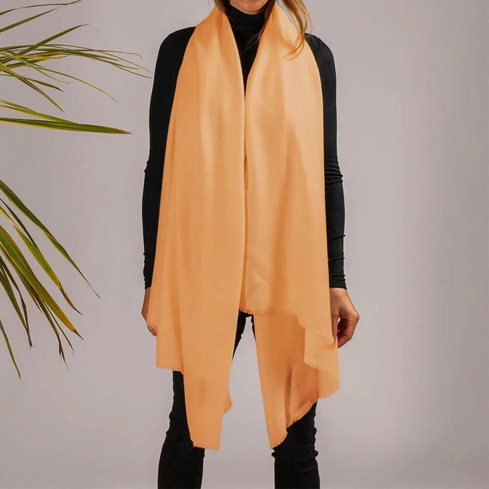 The Fondant Collection - Fondant Orange Handwoven Cashmere Shawl