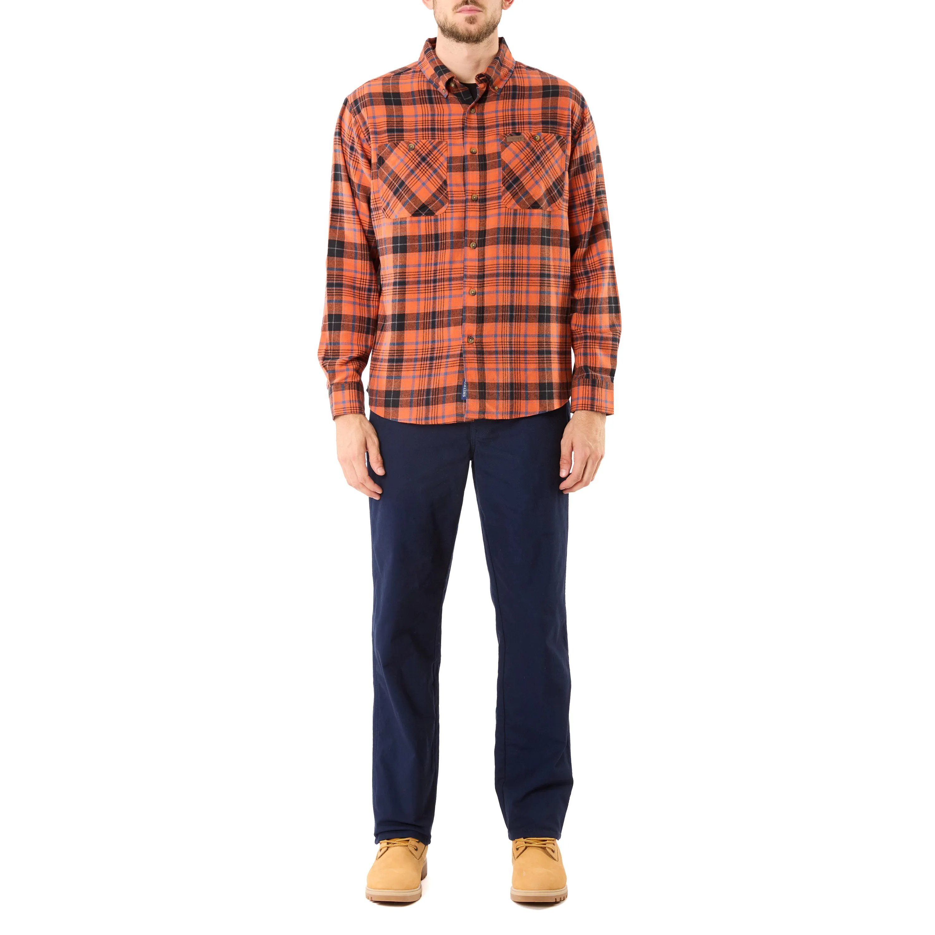 TWO-POCKET BUTTON DOWN FLANNEL SHIRT