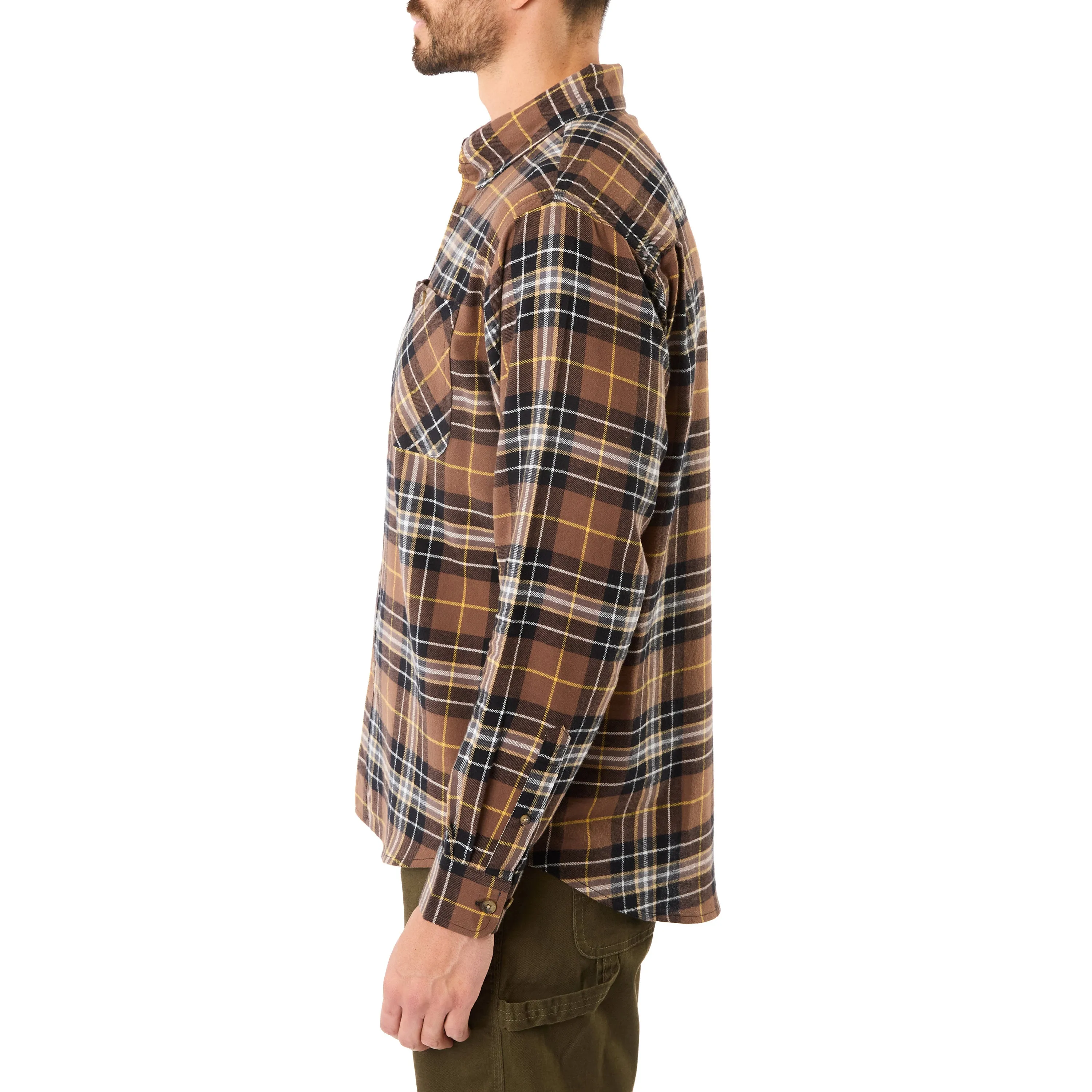 TWO-POCKET BUTTON DOWN FLANNEL SHIRT