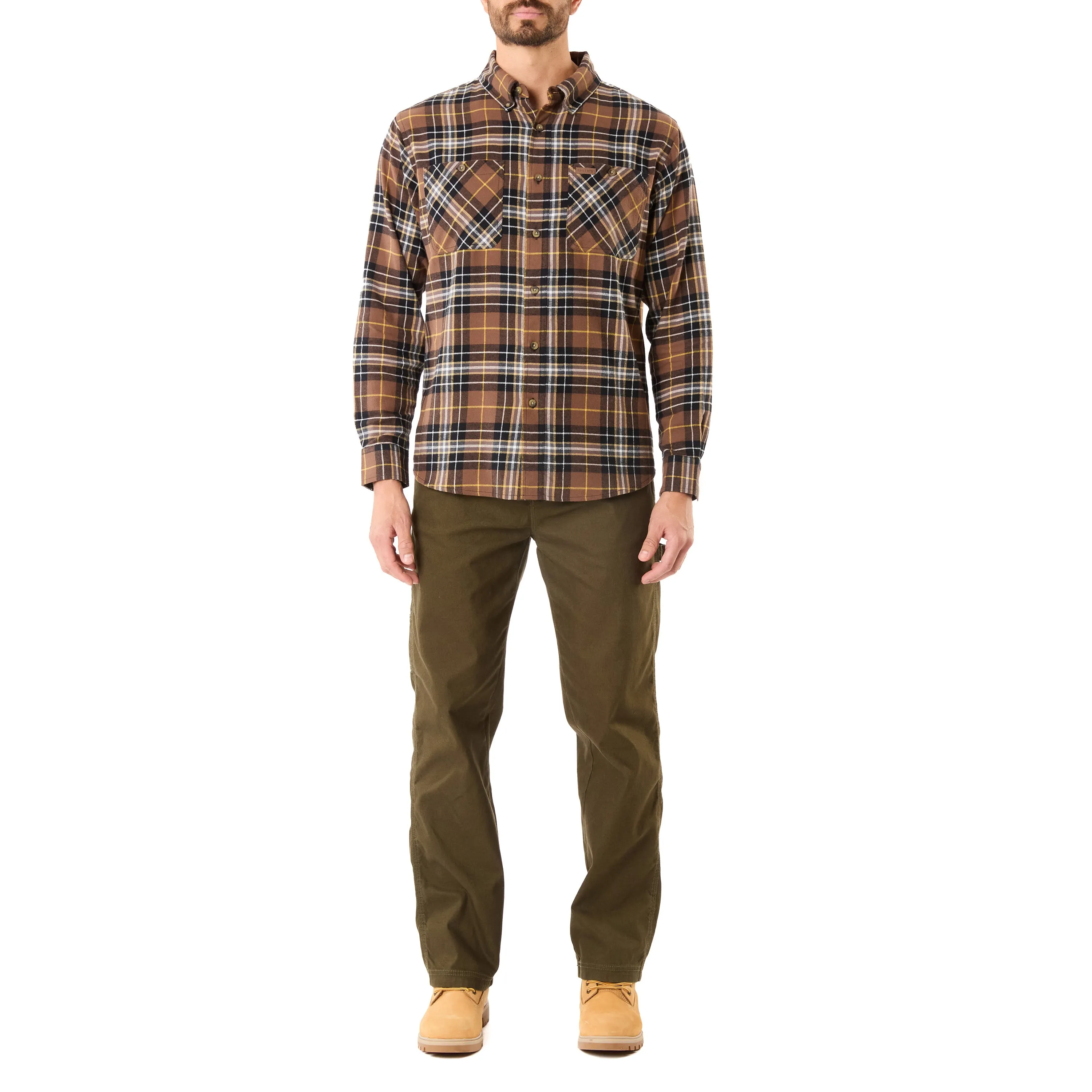 TWO-POCKET BUTTON DOWN FLANNEL SHIRT