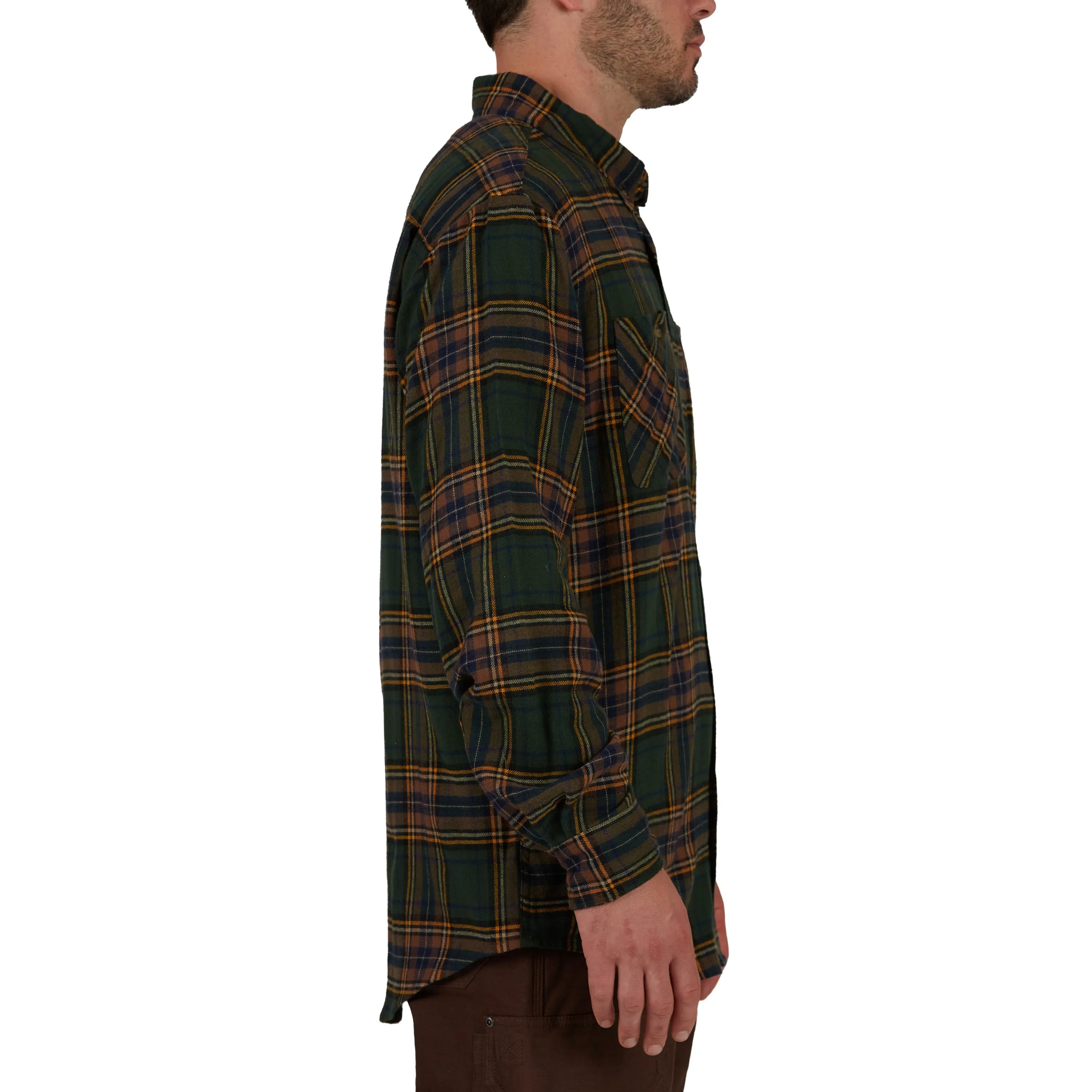 TWO-POCKET BUTTON DOWN FLANNEL SHIRT