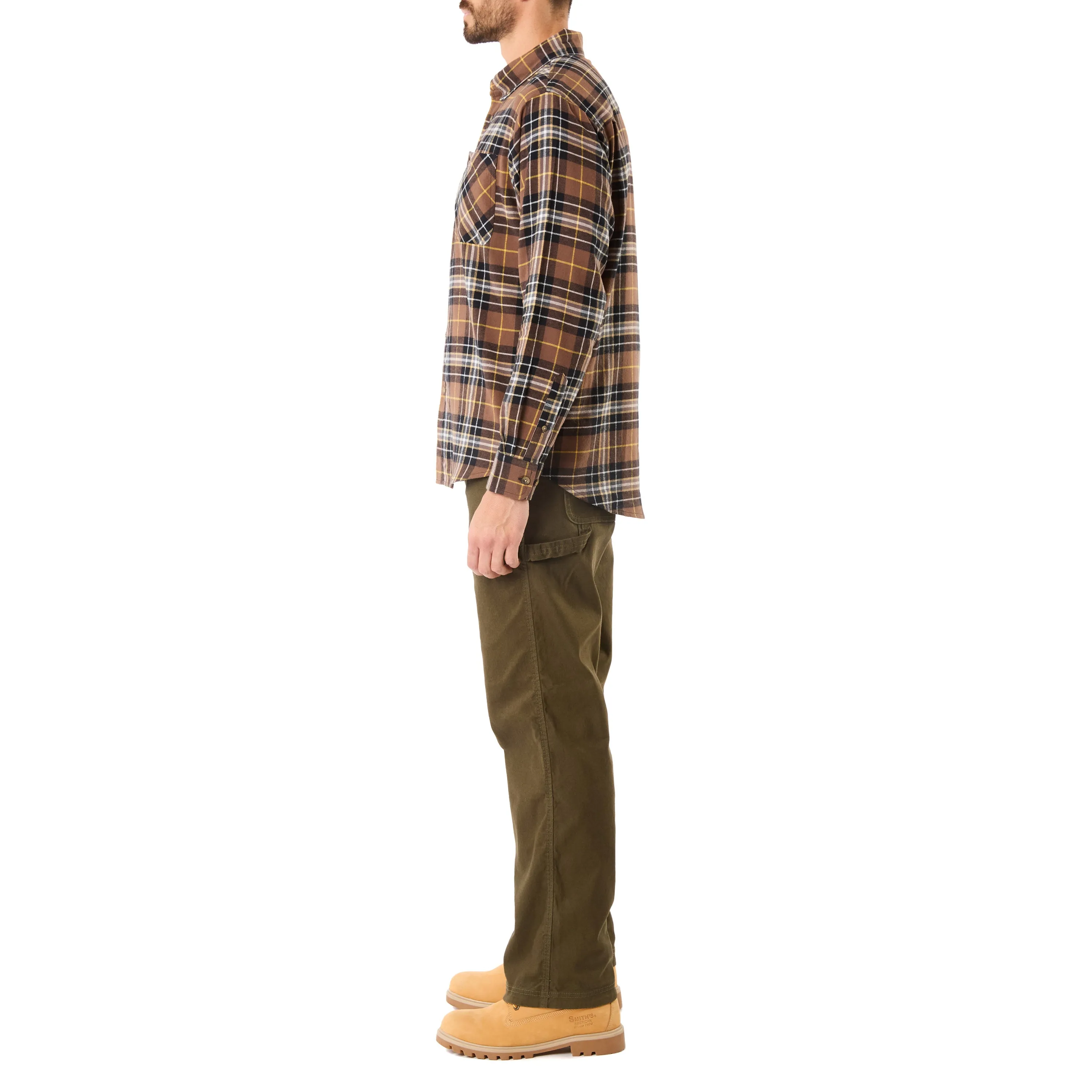 TWO-POCKET BUTTON DOWN FLANNEL SHIRT