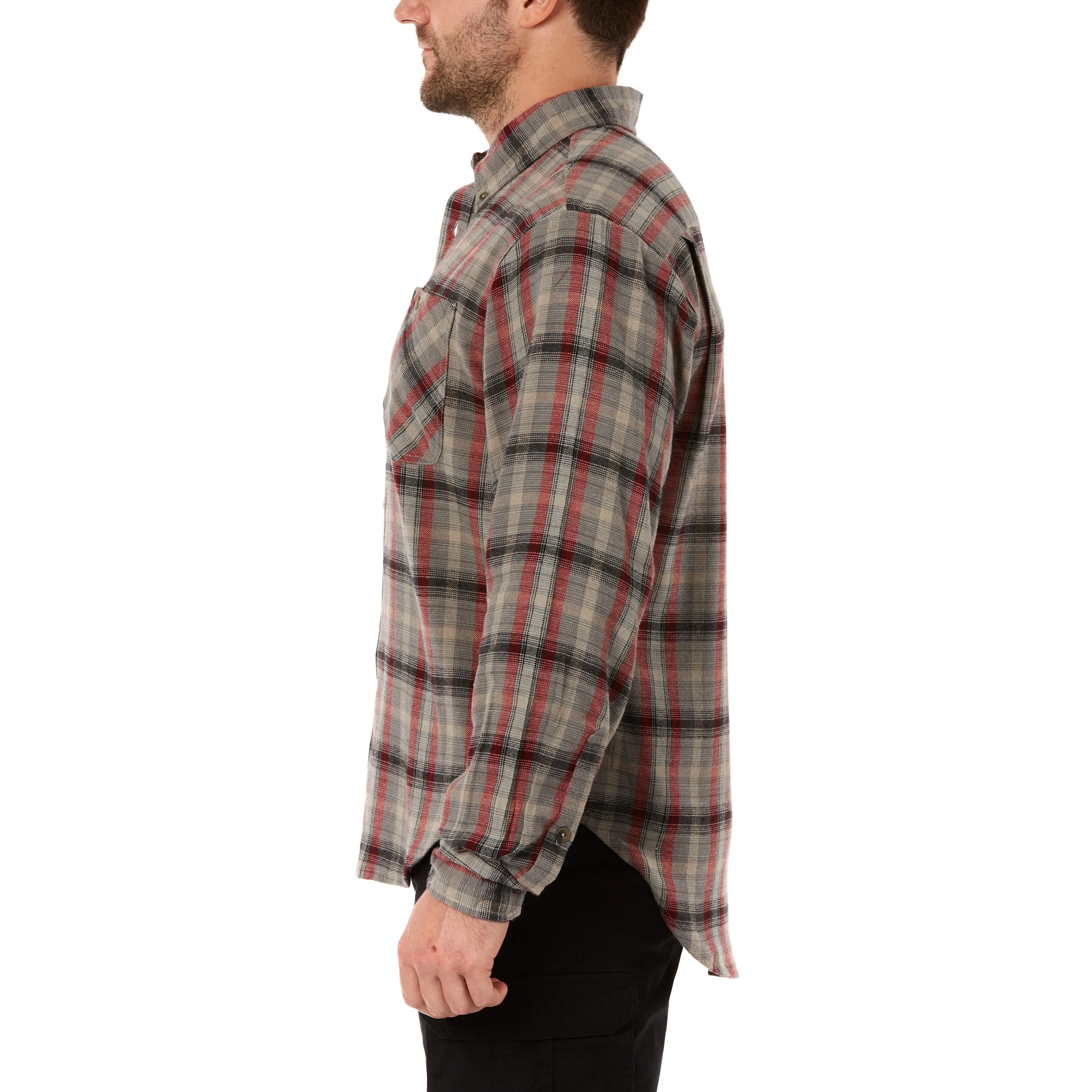 TWO-POCKET BUTTON DOWN FLANNEL SHIRT