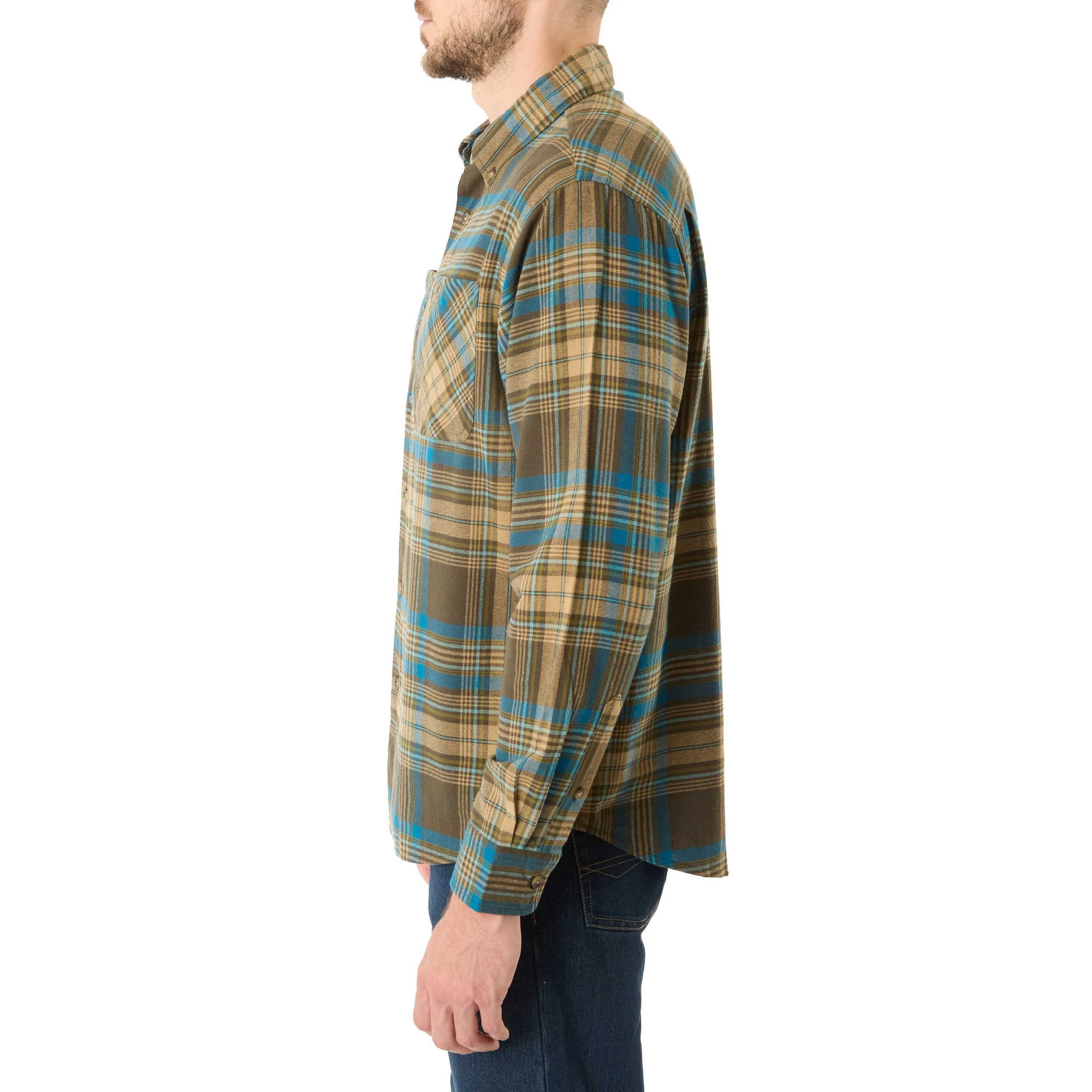 TWO-POCKET BUTTON DOWN FLANNEL SHIRT