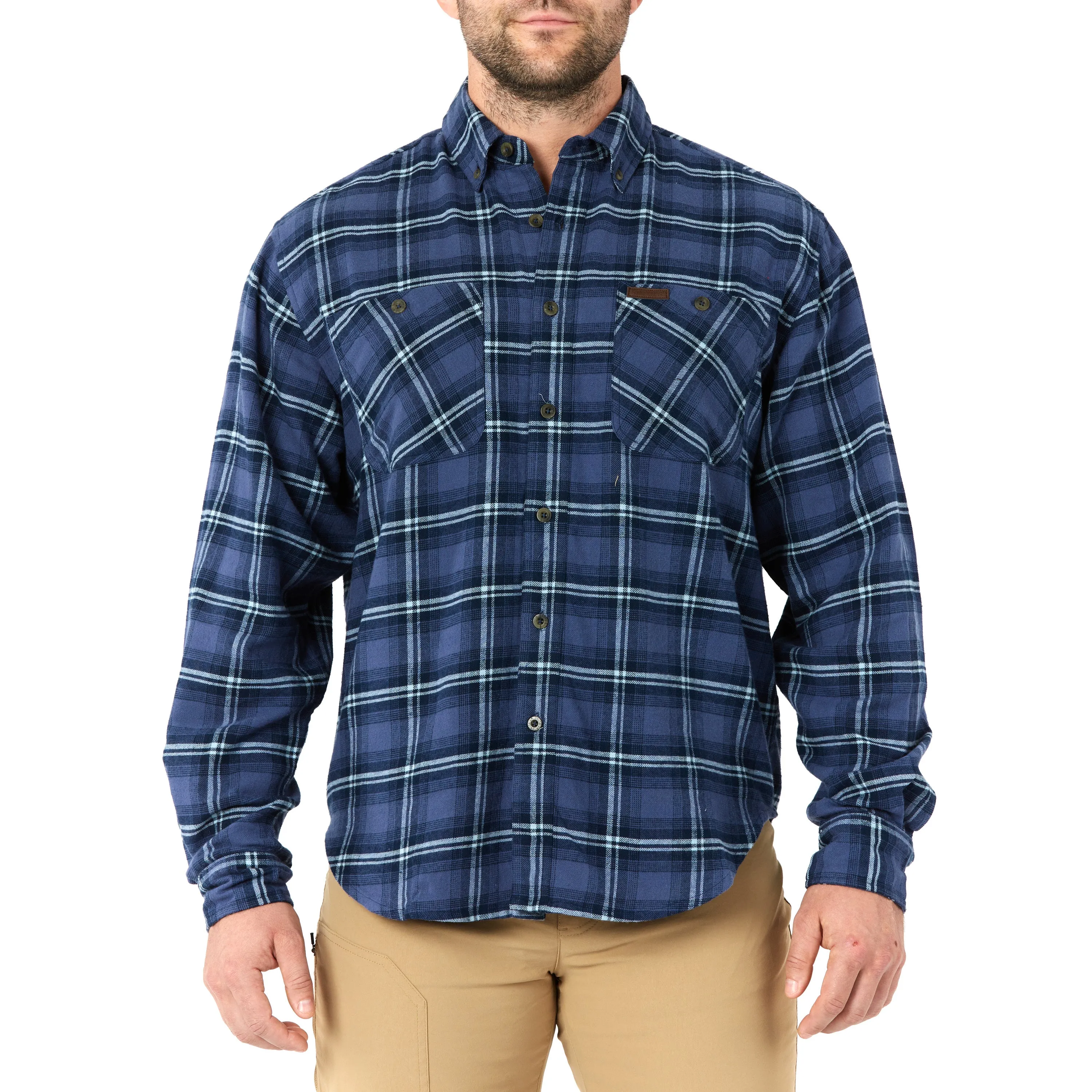 TWO-POCKET BUTTON DOWN FLANNEL SHIRT