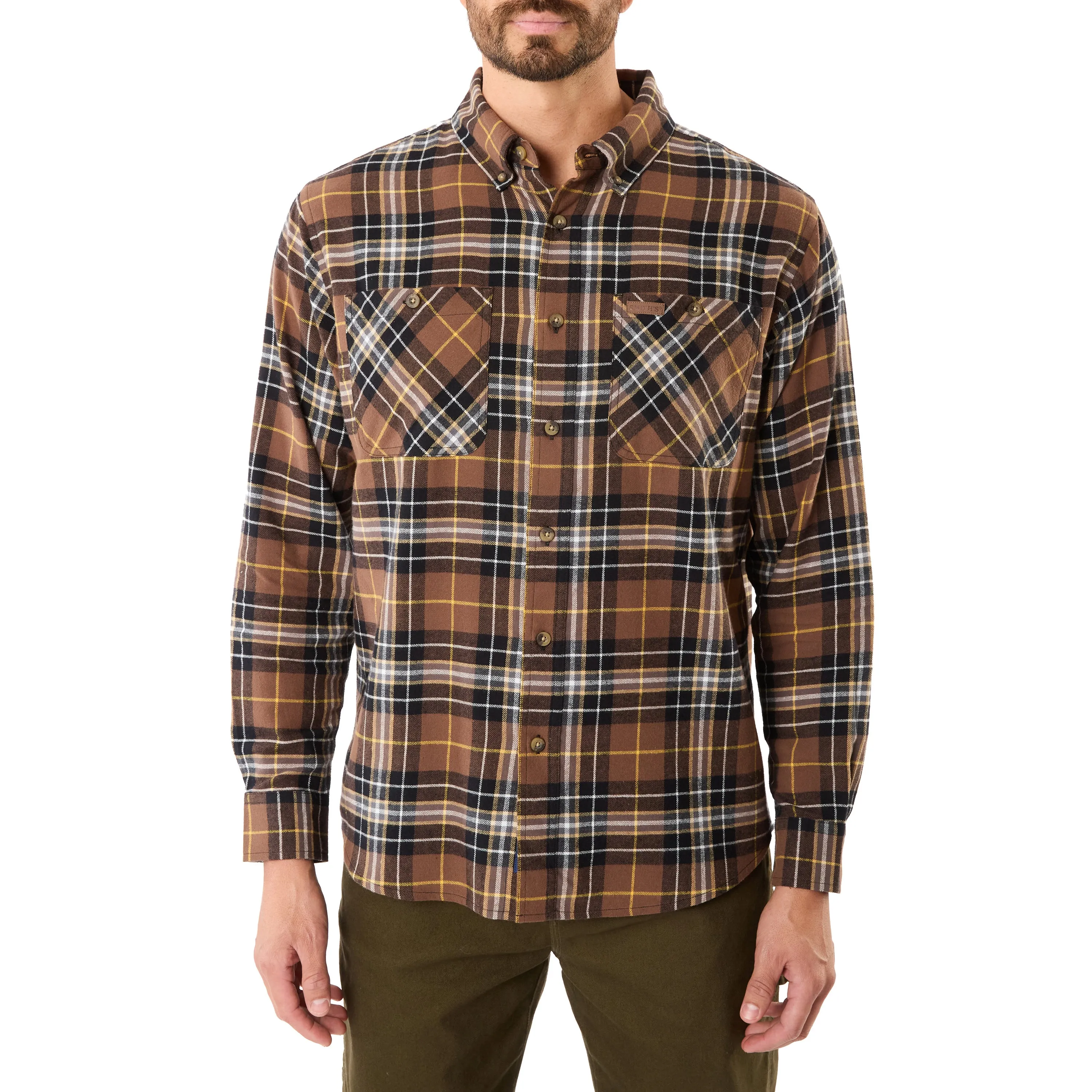 TWO-POCKET BUTTON DOWN FLANNEL SHIRT