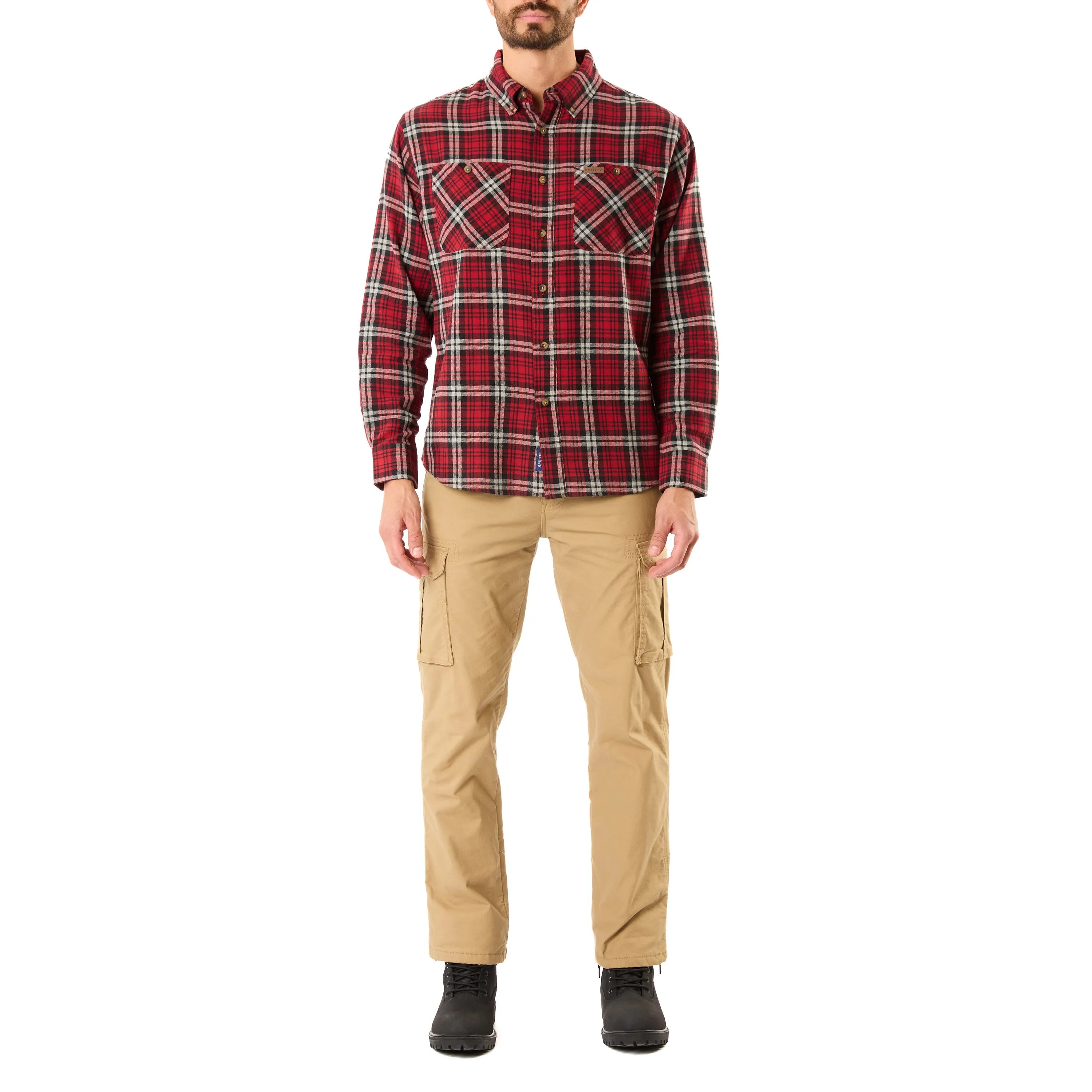 TWO-POCKET BUTTON DOWN FLANNEL SHIRT