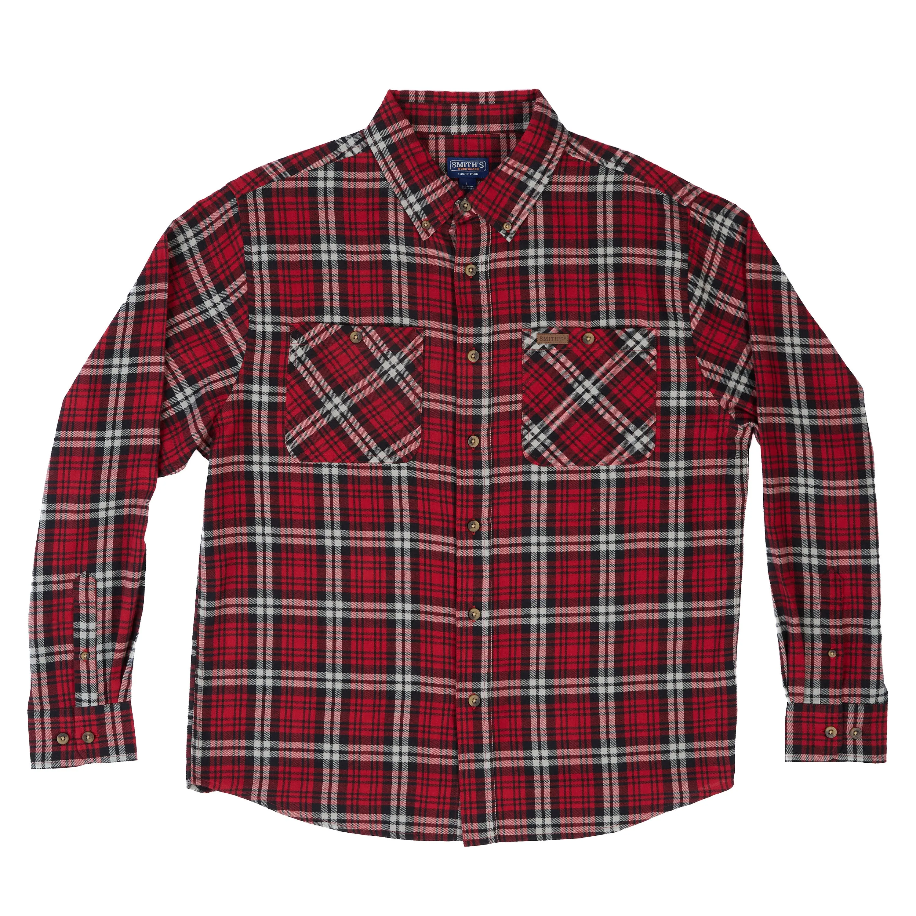 TWO-POCKET BUTTON DOWN FLANNEL SHIRT