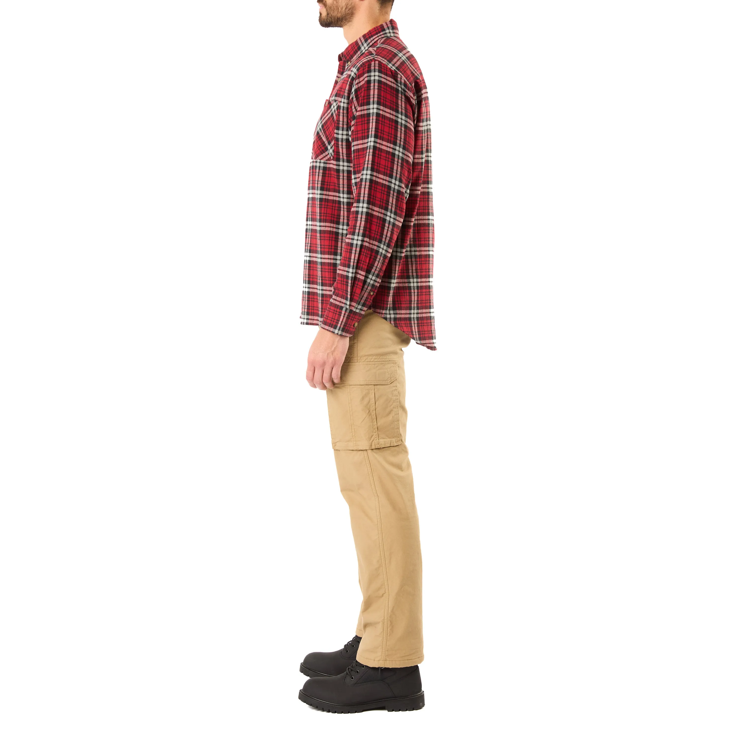 TWO-POCKET BUTTON DOWN FLANNEL SHIRT