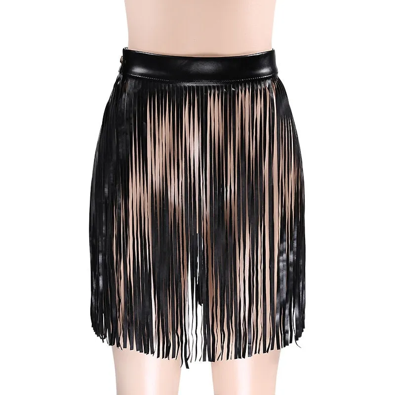 VenusFox Festival Rave fringe maxi skirt