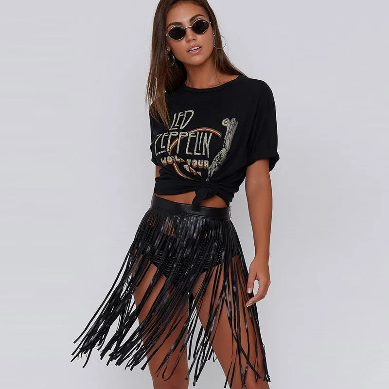 VenusFox Festival Rave fringe maxi skirt