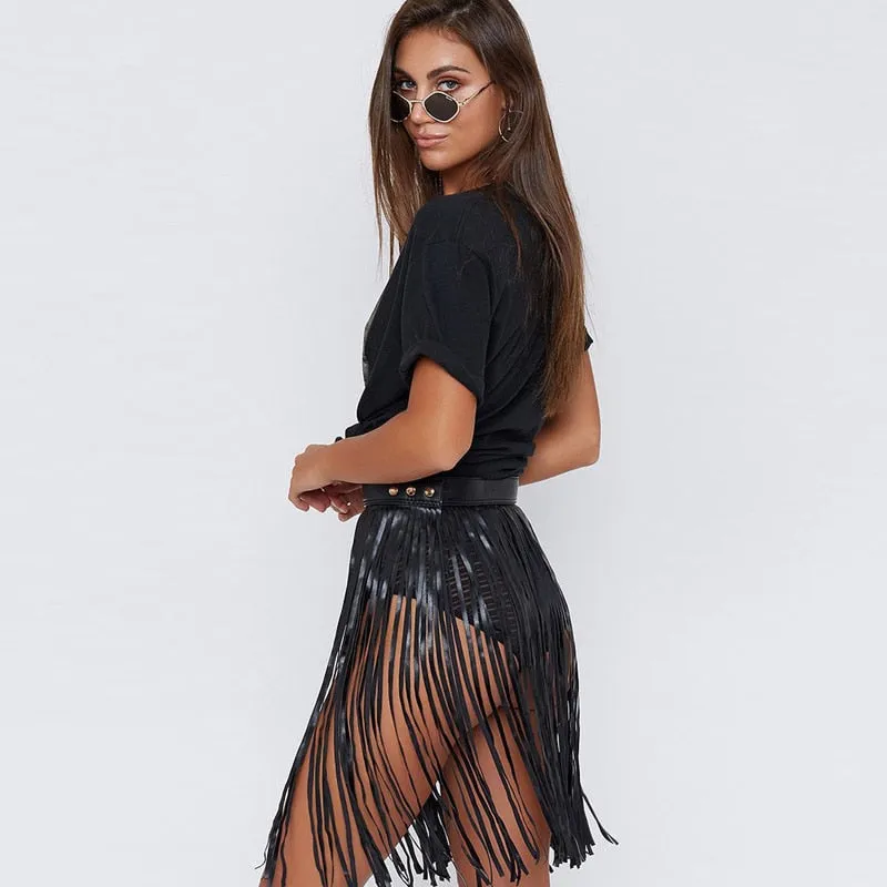 VenusFox Festival Rave fringe maxi skirt