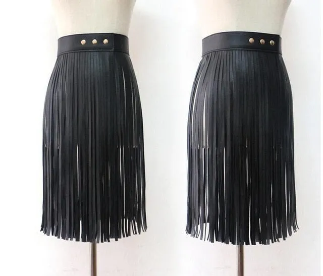 VenusFox Festival Rave fringe maxi skirt