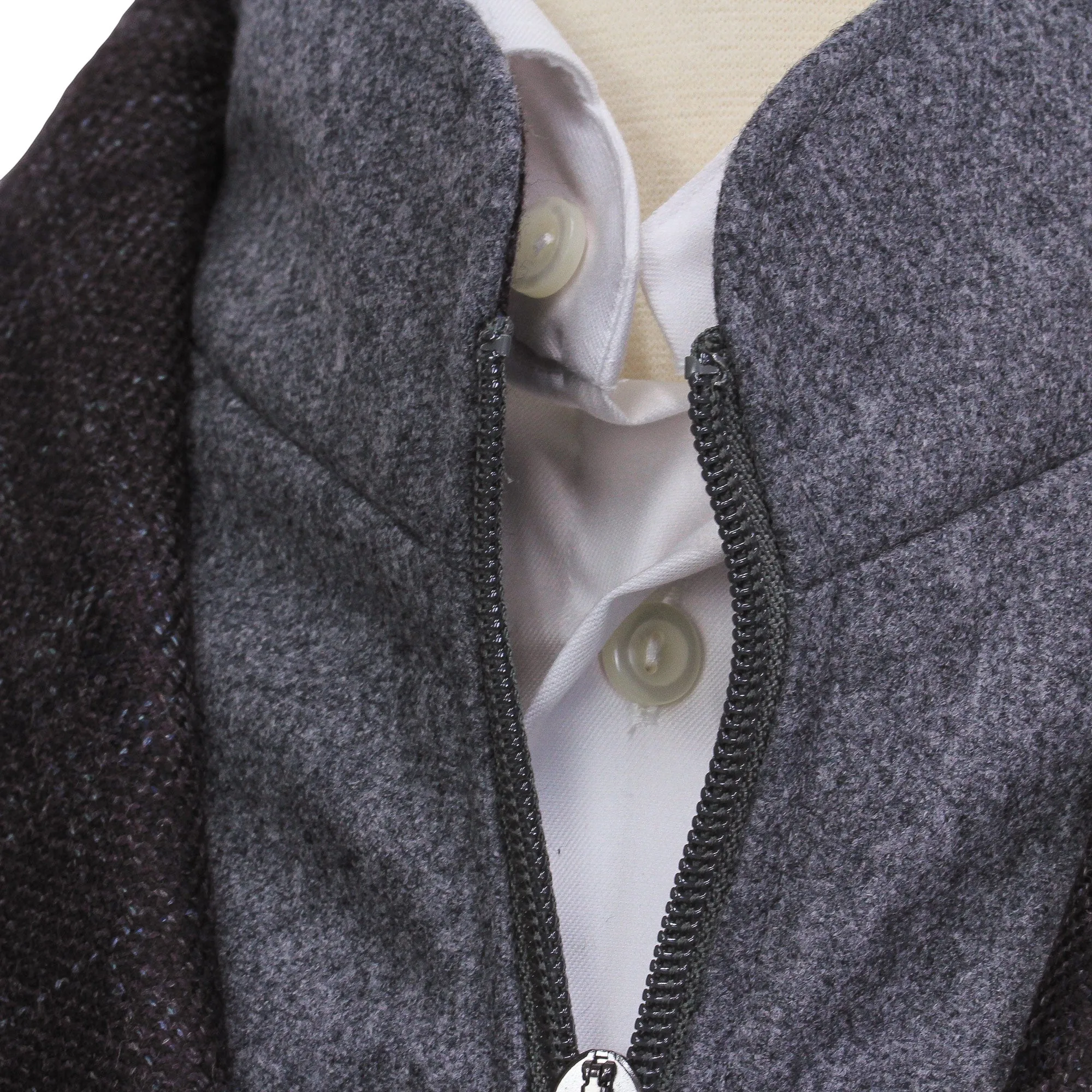 Wine & Gray Check Wool Hybrid Sport Jacket with Bib - Luigi Bianchi